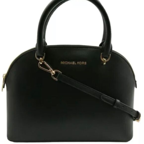 Michael Kors Handbags - Michael Kors Emmy Dome Black Satchel Handbag NWT